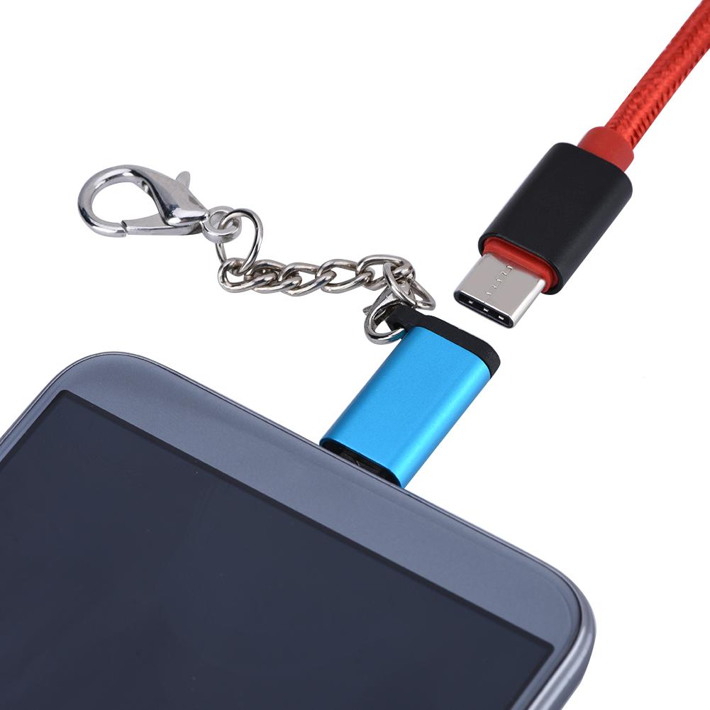 5шт Тип C Android Female to Micro USB Male Data Adapter Converter Connector (синий)