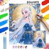 Digital Oil Painting Art Kit Ice Queen Snowflakes Blue Dress Handmade Diy Home Decorations