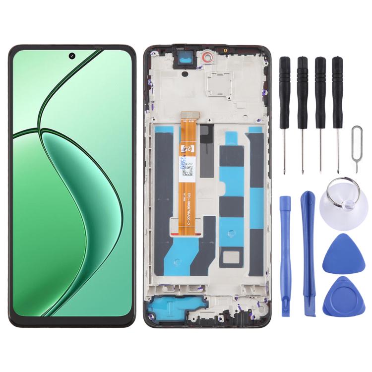 LCD Screen Digitizer Full Assembly with Frame, Realme, Replacement Display for C63 4G