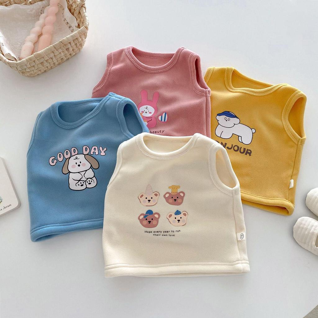 Winter Cartoon Vest for Kids 0-5 Years - Cute Korean-Style Top for Boys and Girls