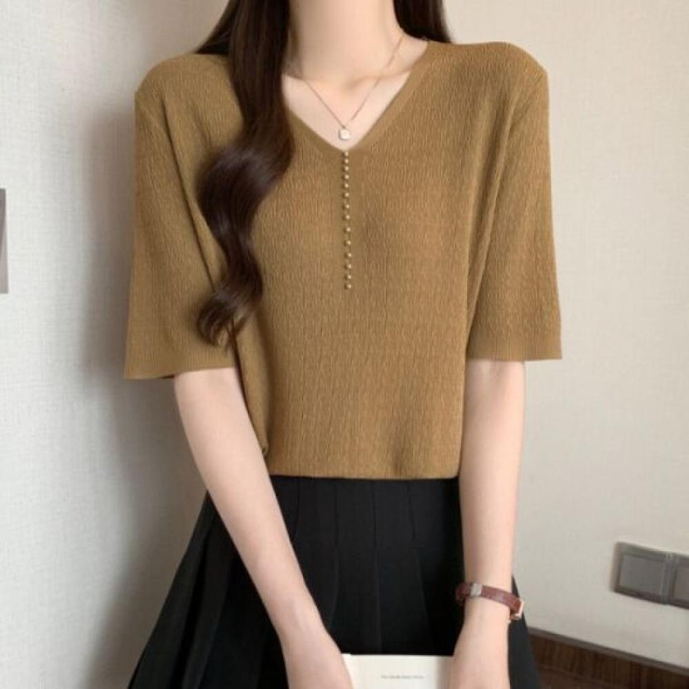 Navava Thin Cool Pearl PoinT ShorT Sleeve KniT T Nk3072