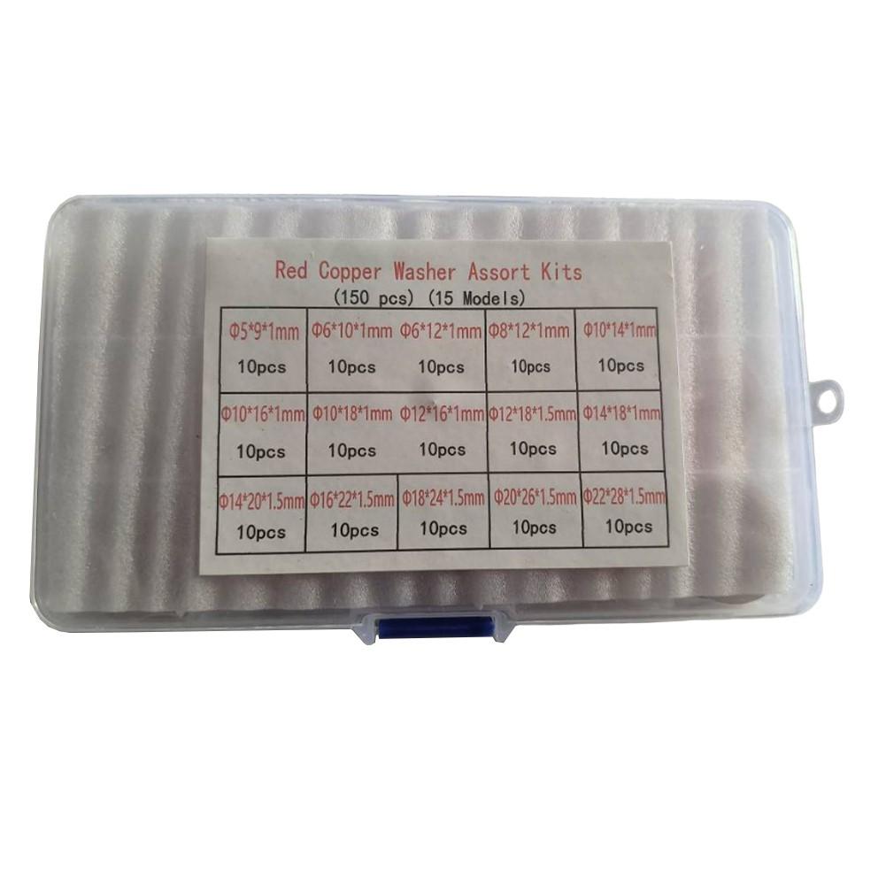 Подробная спецификация размеров Набор медных шайб Комплект плоских уплотнительных колец