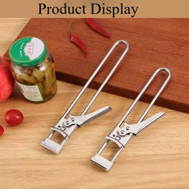 Adjustable Stainless Steel Bottle Opener Can Opener Multifunctional Kitchen Lid-Opening Tool Ergonomic Handle Assisted Lid-Ope1