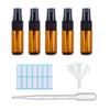 5/10 Pack Amber Glass Spray Bottles, Fine Mist Spray Bottles with Pipette Funnel Labels,Travel Dispenser Bottles for Essential Oils Cleaning Skin Care