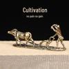 Brass Old Man and Ox Farmer Tea Pet Ornament - Office Desk Decoration