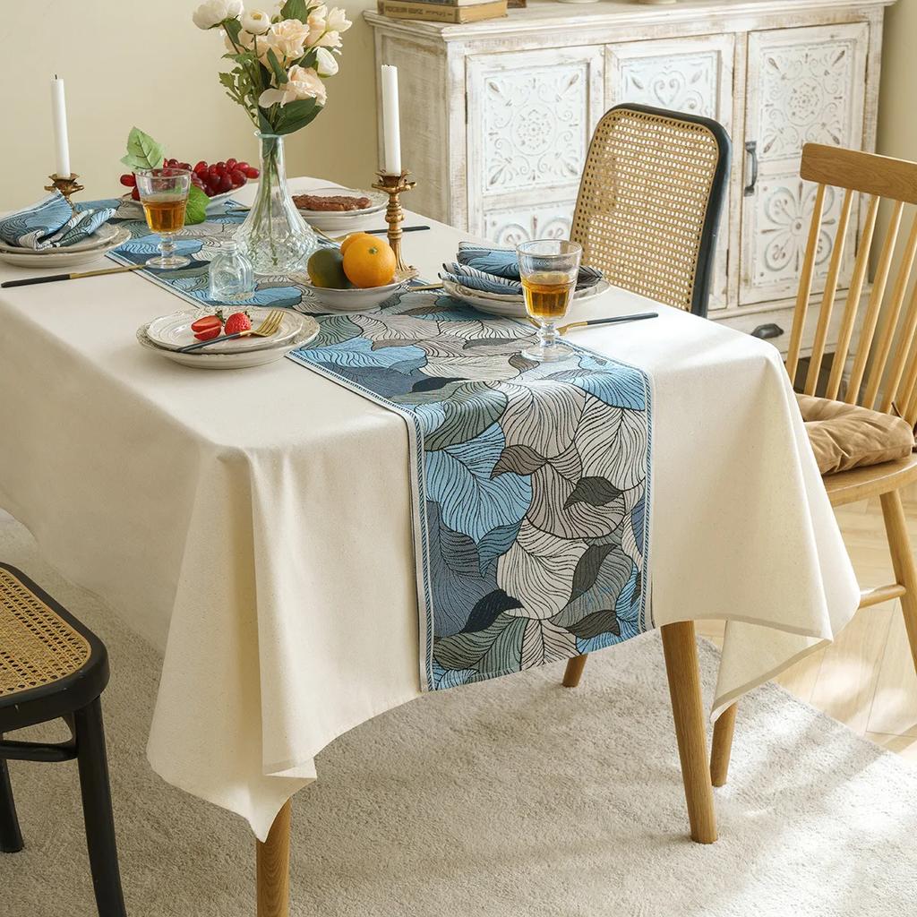 Скатерти с узором в виде листьев, современное домашнее свадебное украшение, скатерть, кухонный декор, чехлы на столы для телевизора, салфетки, флаг для кровати