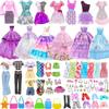 11.5 Inch Doll Clothes Set 56 Pcs Girls Dress Up Toys with Skirts Dresses Pants Shoes