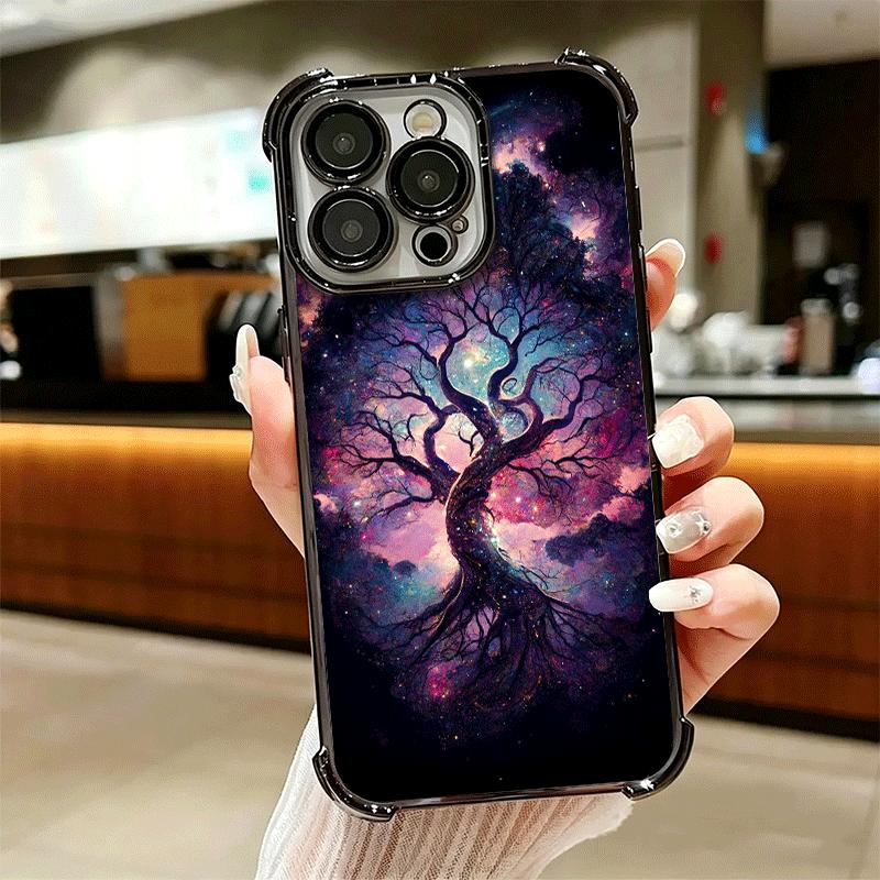 Чехол для телефона 'Древо Жизни Космос' Мягкий Для iPhone 15 16 17 Air 14 Pro Max 16E Plus 13 12 Mini Покрытие Защита от падения Fundas