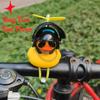 Cute Rubber Duck Bicycle Handlebar Bike Decoration with Propellers Glasses Gold Chain Black Yellow Bell Helmet with Strap2