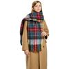 New Autumn and Winter Retro Plaid Fringed Scarf Wool Blended High-end Versatile Warm Contrasting Color Plaid Scarf