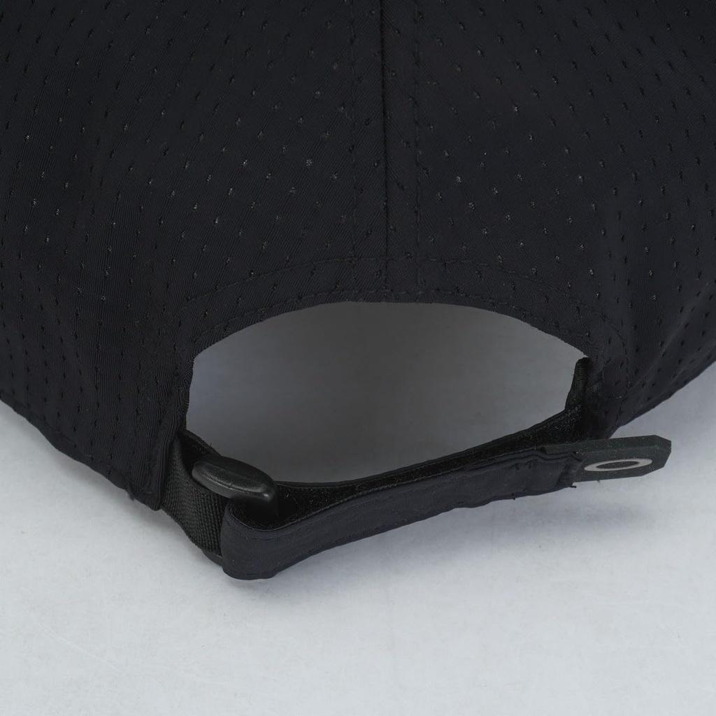 Oakley SKULL METAL CAP 25.0, Semi-Flat Brim, Metal Ellipse & Skull Embroidery, Mesh Panels, Adjustable (Color BLACKOUT 02E), Size Free