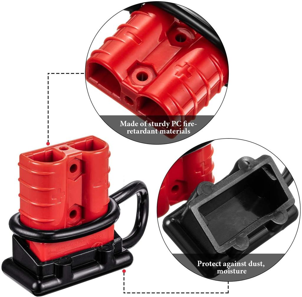 GTIWUNG Разъем питания 50A 600V для вилочного погрузчика, быстроразъемный электрический разъем, красный