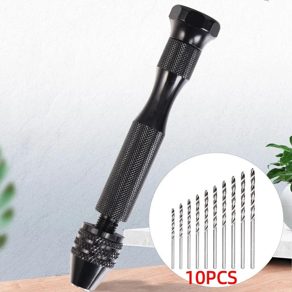 Pin Vise Hand Twist Drills Set 0.6-3mm Micro Drill Bits Plastic Craft Drill Bits Set Polymer Clay