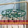 Stainless Steel Windproof Drying Rack with 24 Clips - Multifunctional Clothes and Sock Hanger