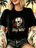 Unisexs Skull And Rose Print Short Sleeve T Shirt Casual Crew Neck Tshirt For All Seasons Graphic Gothic Tshirt Clothes Outfit