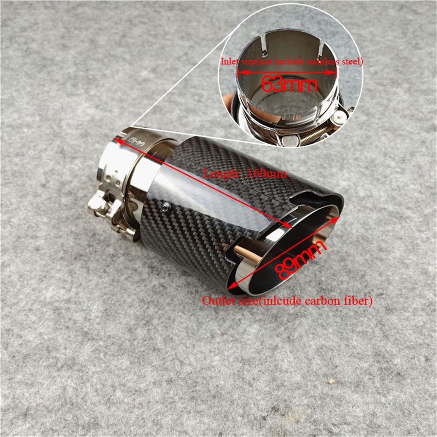 2 шт. НОВЫЕ 63 мм Универсальные Высококачественные Глянцевые Титаново-черные Выхлопные Глушители с Хвостовыми Патрубками из Углеродного волокна Подходят для BMW Benz