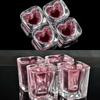Whiskey Cup SGlasses Square Heart Shaped Thick Glasses Clear Cocktail Vodka Wine Liquor Cup For Party Bar Wedding