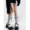 Lolita Lace Lace Strap Bow Ribbon Calf Socks Middle Tube Lolita Sweet