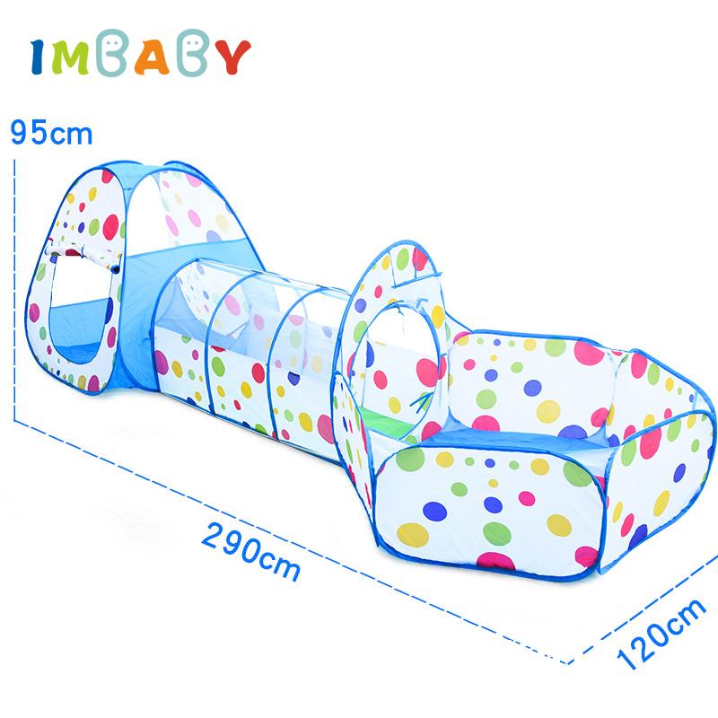 IMBABY 3 In 1 Baby Playpen For Children Indoor Toddler Foldable Playground Portable Infant Play Yard Tent Tunnel Without Ball