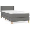 Lit - Maison Exclusive - 90x190 cm - Tête de lit réglable - Matelas à ressorts ensachés - Gris foncé