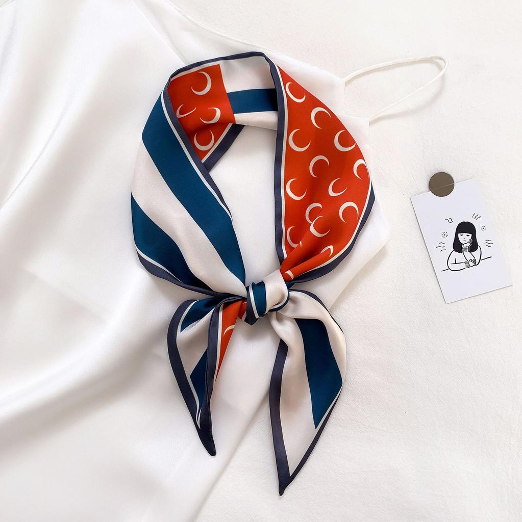 Scarf for Women's Spring and Summer New Korean Version Letter F Decorative Scarf Thin Long Ribbon Hairband Tie Bag