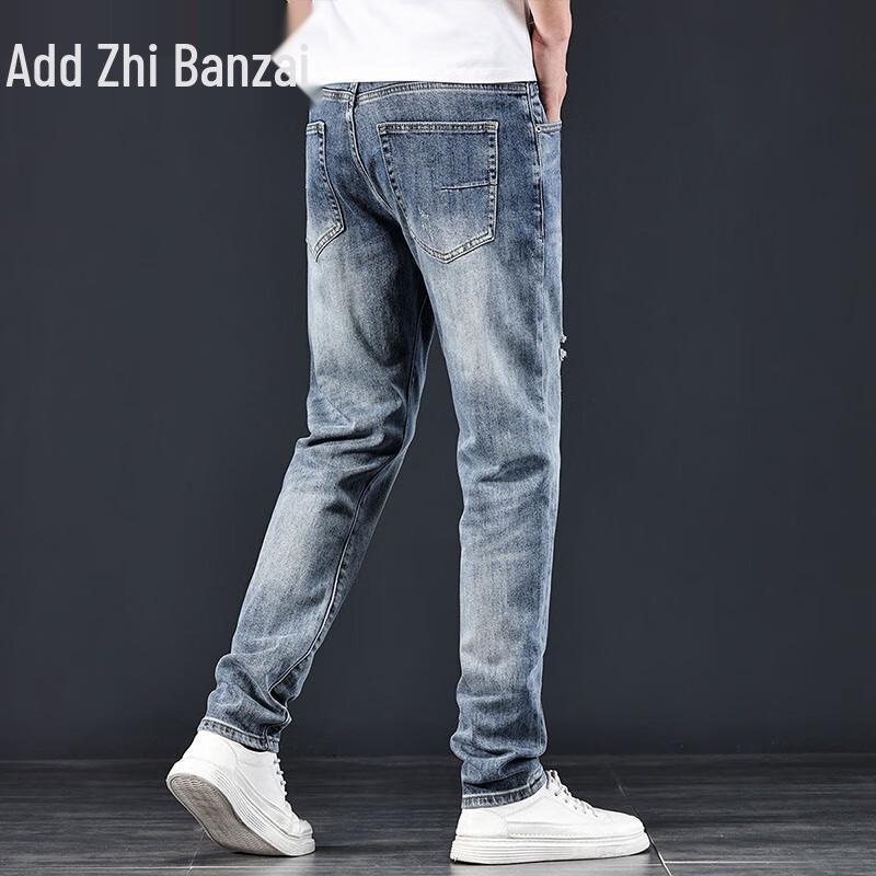 Zengzhi Men's Casual Straight-Leg Jeans