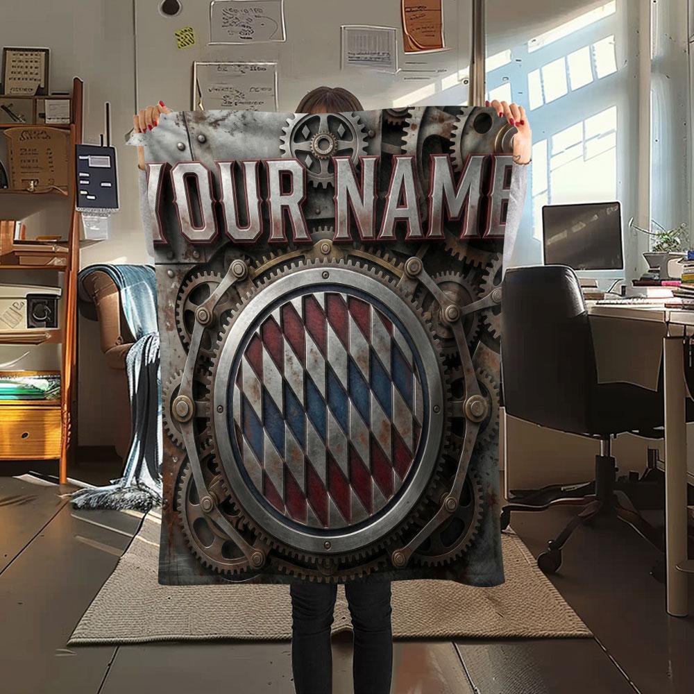 Custom Name,FC Bayern Munich Printed Flannel Blanket, soft throw for bedroom sofa, washable, Christmas present, great gift.