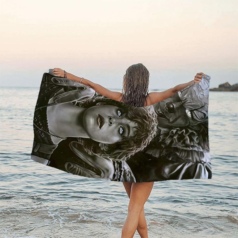 1pc Pennywise1 Beach Towel, Beach and Seaside Swimming Pool Equipment, Fashion Pattern, Rectangular, Travel Essentials