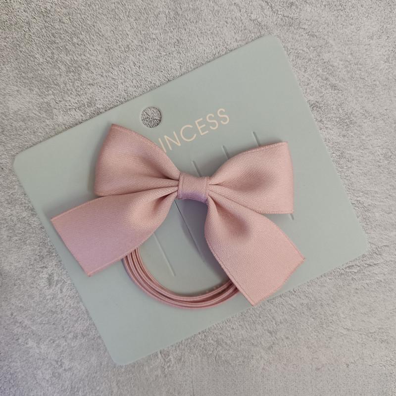 Korean-style original sweet and cute student hair accessory, solid color bow hair tie, high-elastic multi-strand rubber band hair rope