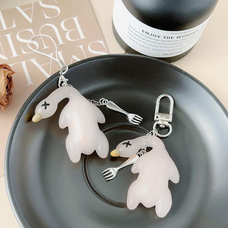Креативный меняющий цвет жареный утенок телефон шнурок брелок забавный индивидуальный брелок автомобильный держатель ключей милый кулон на сумку милые подарки