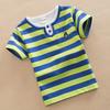 Детская одежда Летние футболки с короткими рукавами для мальчиков и девочек, детей среднего и крупного возраста, хлопок с круглым вырезом в полоску