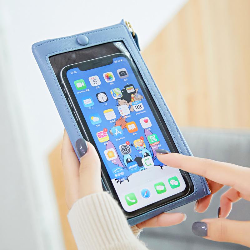 Xiangyin 2024 Touchscreen Wristlet: Stylish Leather Phone, Card, & Coin Bag