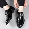 Trendy Brand Men's Business Casual Shoes High-end Crocodile Pattern Banquet Dress Shoes Versatile Classic Men's Leather Loafers