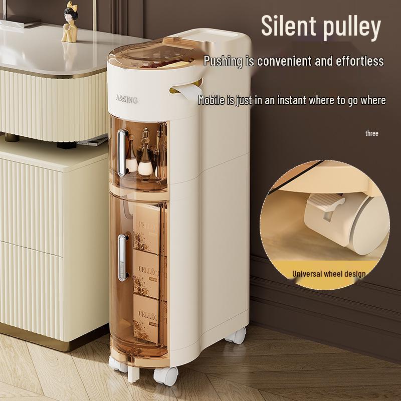 Узкий многоярусный шкаф-ящик для хранения в зазоре в ванной и на кухне