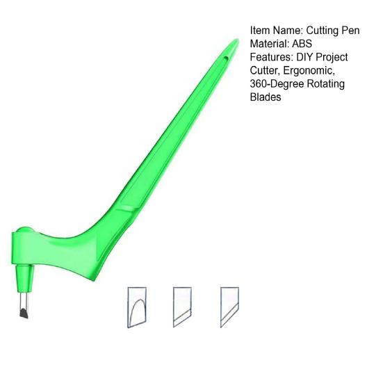 Craft Cutting Pen with 360-Degree Rotating Blades Stainless Steel Art Cut Tool with 3 Interchangeable Blades Crafting Cutter for Stencil Scrapbook DIY