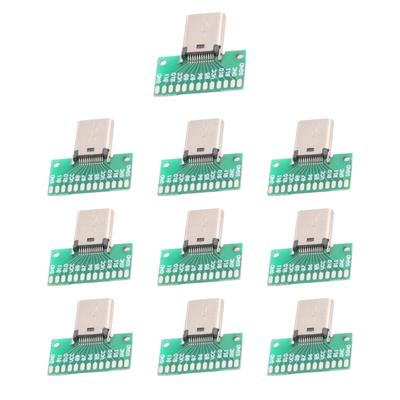 24-контактная паяльная плата PCB Type C Female USB 3.1 Тестовая плата Скорость 10 Гбит/с Передача данных Обновления для устройств Отладка