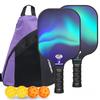VINSGUIR Pickleball Paddle Set of 2 USAPA Approved Lightweight Fiberglass Racket with Honeycomb Core 4 Pickleballs with Carry Bag Perfect for