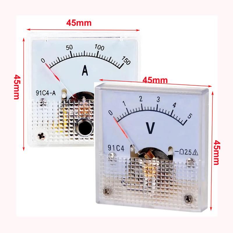 0-150V DC Analog Panel Voltage Gauge 91C4 Volt Meter for Voltage Measurement Devices Pointer DC voltmeter