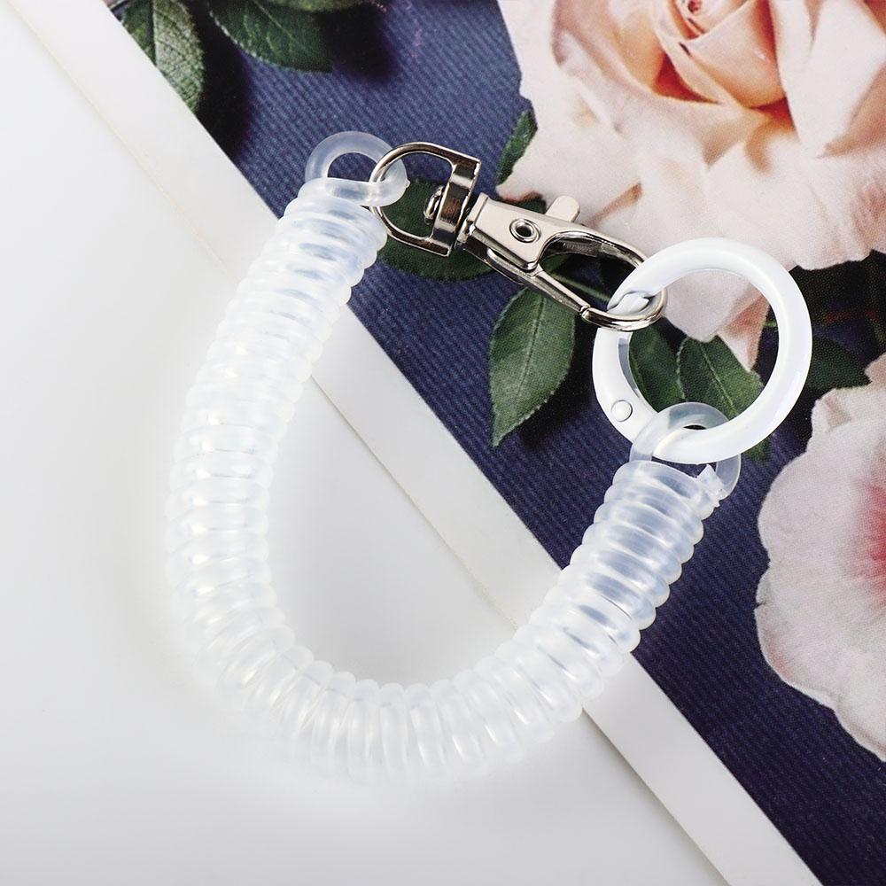 Keychain Lanyard Stretchy Key Ring Anti-lost Lobster Clasp Keyring Stretch Spring Coil Key Hooks