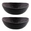 Tableware East Japanese Oval Black Set of Dinnerware Large Rice Bowls Bowls, Smoked, 2, Set, Plates, Bowls,