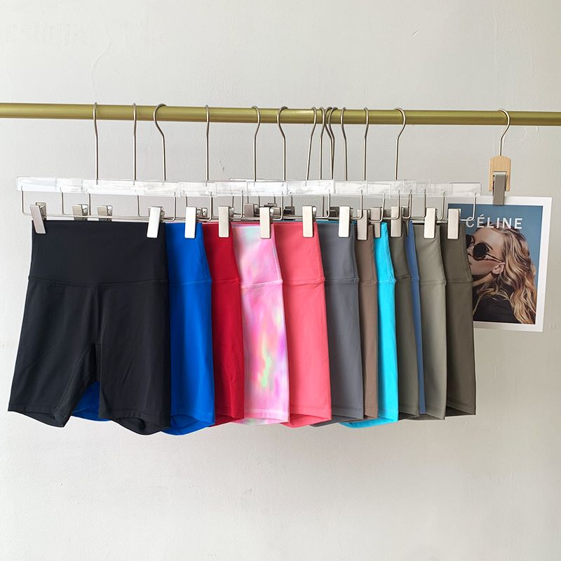 Lu Same Yoga Shorts Women's 2025 Best Selling Nude Feel No Embarrassment Line Slim Fit Sports Shorts Outdoor Fitness Pants