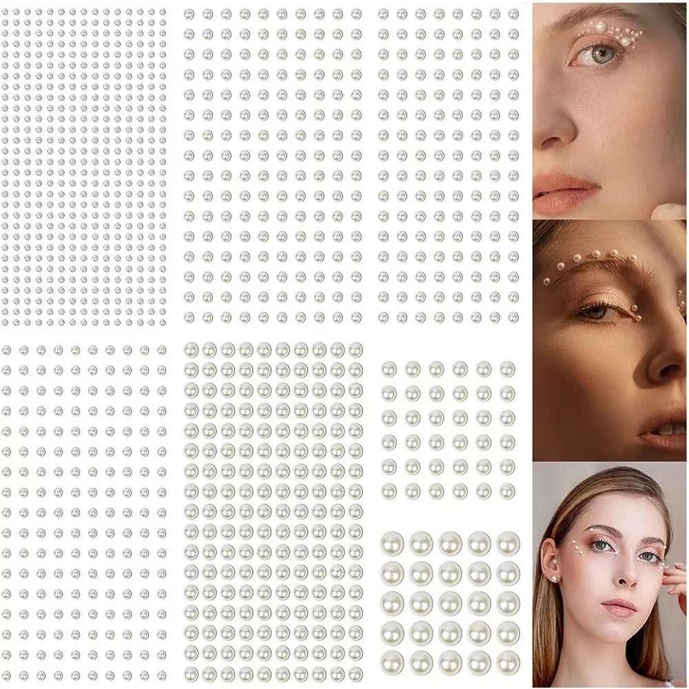 3/4/5/6/8/12MM Nail Art Rhinestones Limitation Pearls Eyebrow Eyeshadow Decals Party
