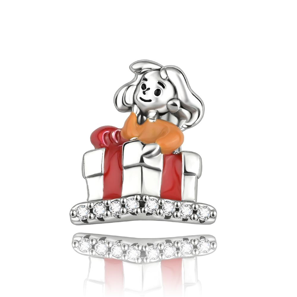 Новые Рождественские Шармы Медь Игривый Санта и Бусины-Елочки Подвеска-Шарм для Свитера Подходит для Оригинального Браслета для Подарка