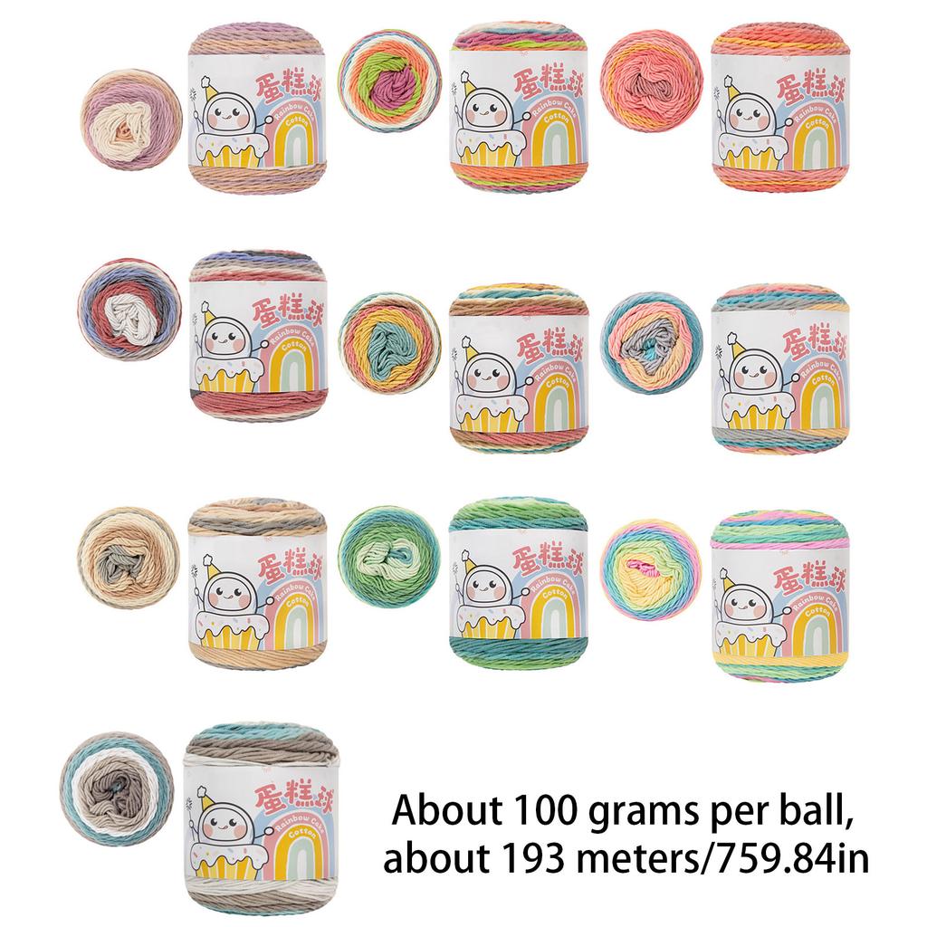 Knitting Yarn Gradient Cake Yarn Soft Yarn Gradient Crochet Yarn Cotton Yarn Fairyland Rainbow Yarn Knitting Accessories