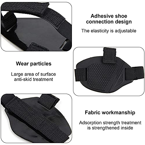 2 Pcs Motorcycle Shoe Protectors - Black Rubber Gear Shift Pads with Anti-Skid Grip for Riding Boots Daily Gear Shifter Protection Accessories