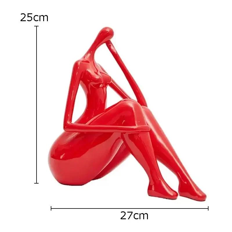 Статуэтка Йоги Абстрактное Произведение Искусства Украшения Настольное Украшение Минималистичный Персонаж Йоги Скульптура из Смолы Современный Декор для Дома