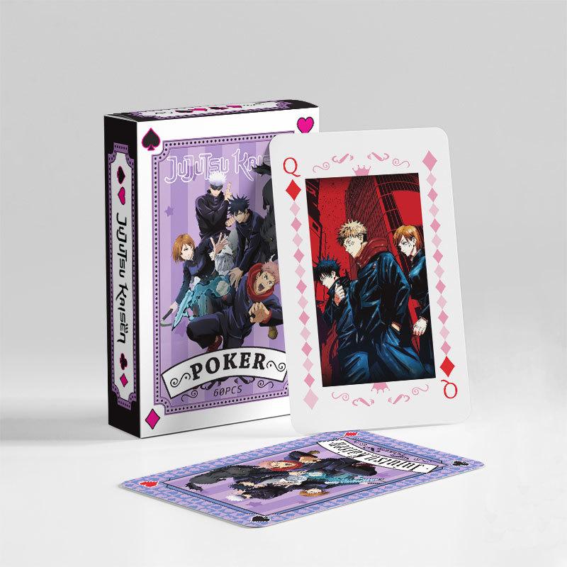 Аниме Покер Jujutsu Kaisen Настольная Игра Карты Годзё Сатору Итадори Юдзи Косплей Твердый Переплет Подарок