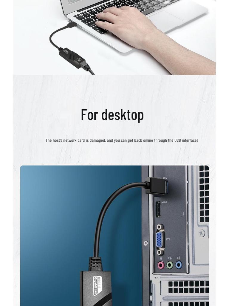 Адаптер USB 3.0 на RJ45 Ethernet - Гигабитная сетевая карта, не требует драйверов