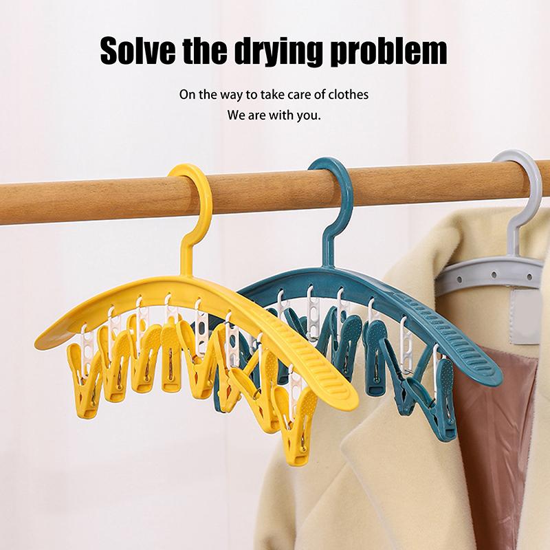 Бытовая многофункциональная бесследная вешалка для одежды, ветрозащитная пластиковая утолщенная сушилка, зажим для носков и нижнего белья, вешалка для одежды