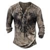 Men's Long Sleeve Punk Style Fashion T-Shirt Spring and Autumn Causal Vintage T Shirts